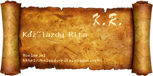 Kálazdy Rita névjegykártya