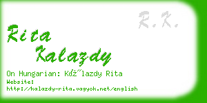rita kalazdy business card